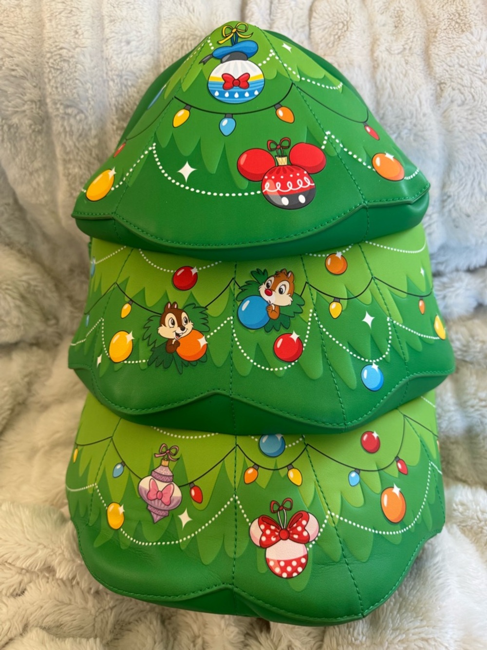 Green Christmas Tree backpack Disney lounge fly